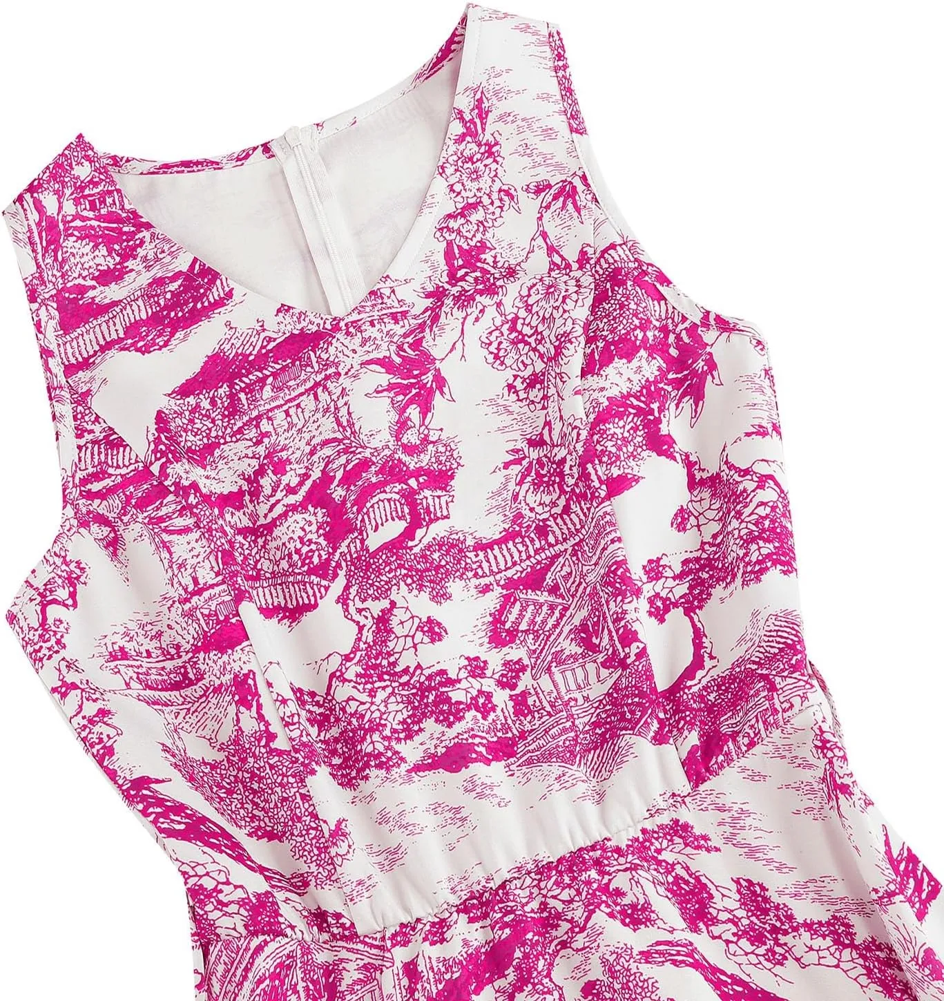 2025 Womens Summer Floral Print Dress Sleeveless Casual Flowy Sundress A Line Ruffle Wedding Guest Outfit Casual Spring Dress