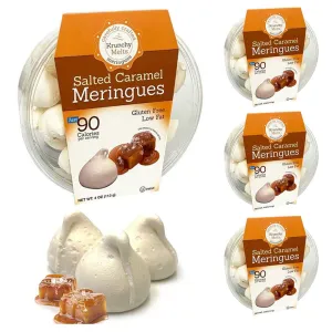 4 Pk Salted Caramel Meringue Cookies Sweets Fat Gluten Nut Free 90 Calorie Snack