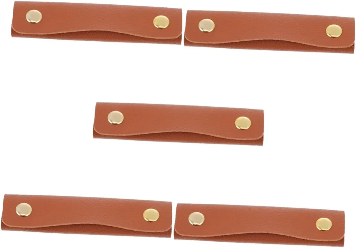 5 Pcs Luggage Handle Covers Bag Handle Wrap Wallet Handle Protector Pu Leather Purse Handle Saddle Bag Decor Comfortable Elastic