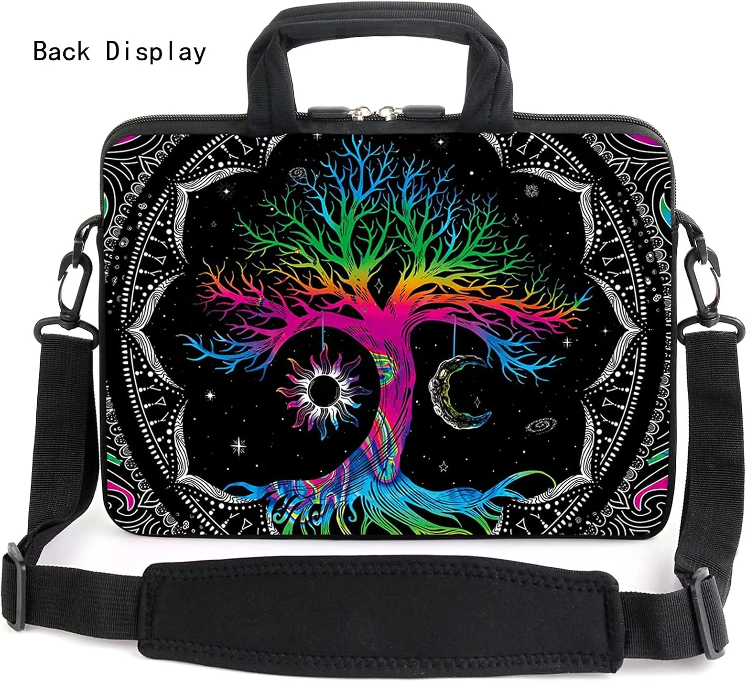 AMARY 17" Laptop Shoulder Bag Carrying Case Adjustable shoulder straps, comfortable handle, front pocket for storing mouse (Color Tree)