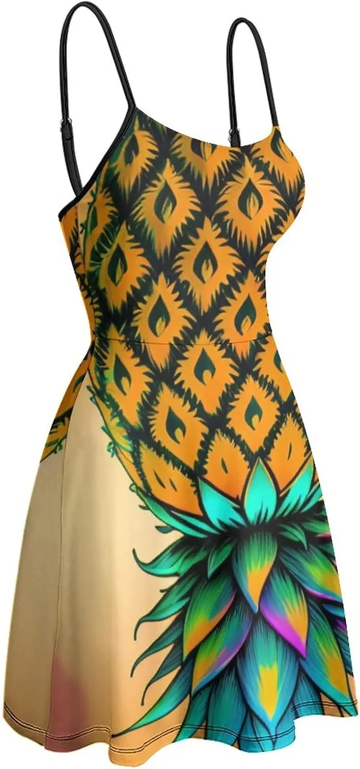 AMRANDOM 2023 Womens Sundress Spaghetti Strap Dresses Summer Casual Party Slim Dress