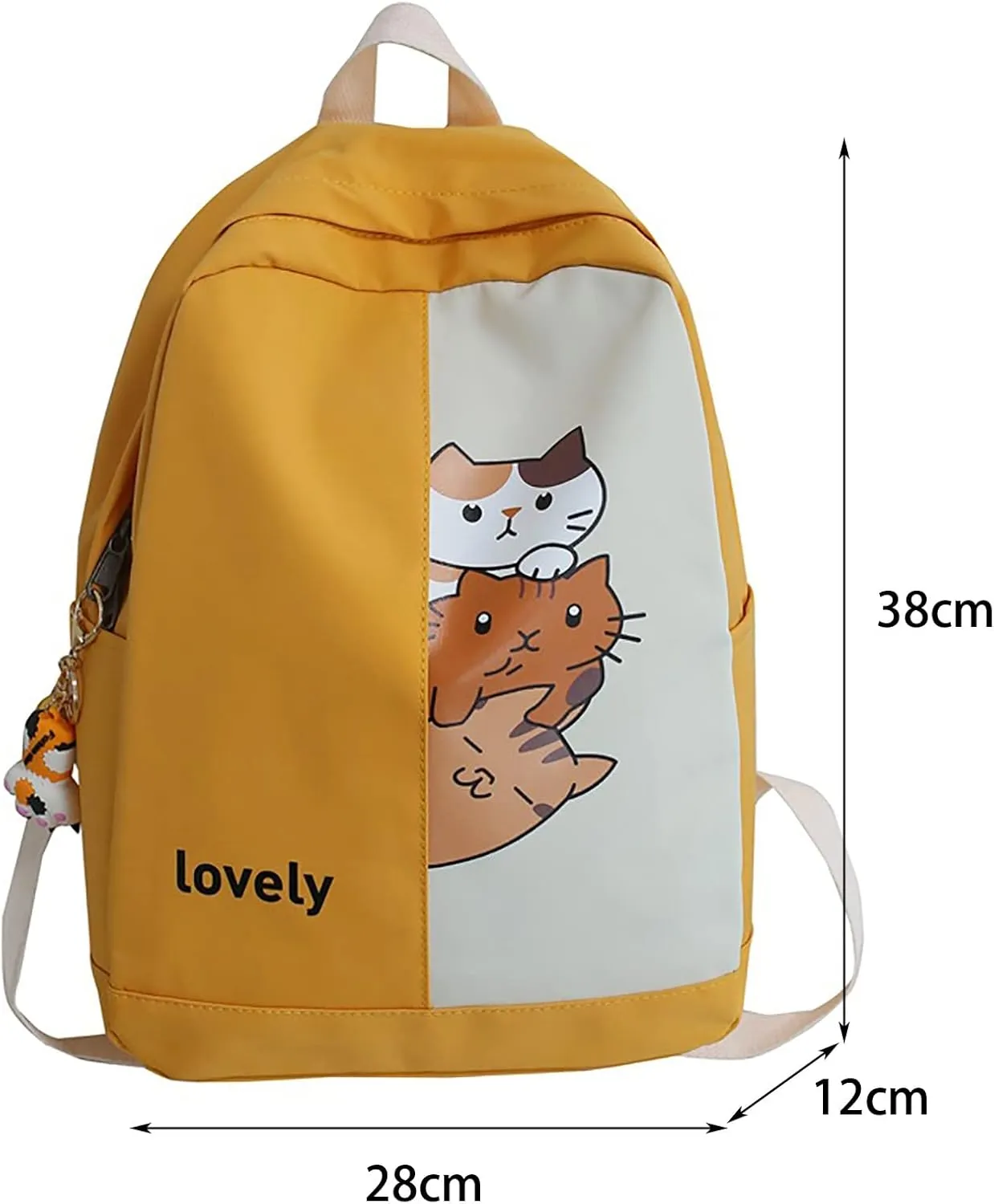 Anti Theft Backpack with Secured Zipper Comfortable Leather Student Backpacks Fashion Faux Work Travel Handbags(Yellow)