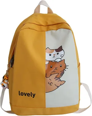 Anti Theft Backpack with Secured Zipper Comfortable Leather Student Backpacks Fashion Faux Work Travel Handbags(Yellow)