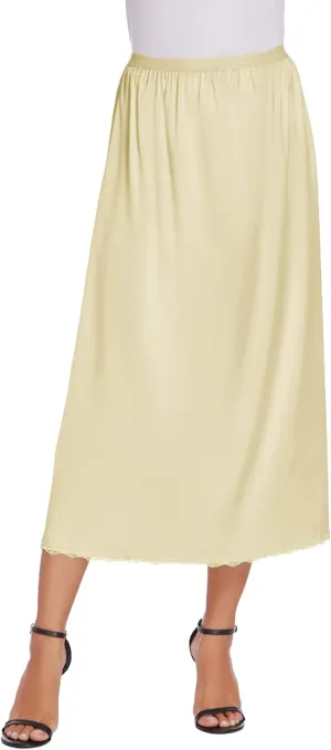 Avidlove Women's Satin Half Slip 36" Lace Long Underskirt S-XXL