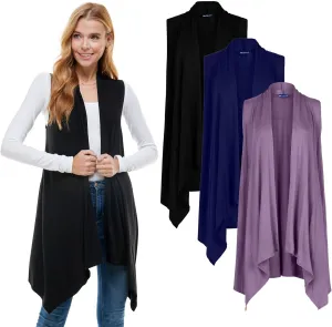 Azules 3 Pack Sleeveless Cardigan Vest for Women - Stylish Casual Womens Cardigans for Every Occasion