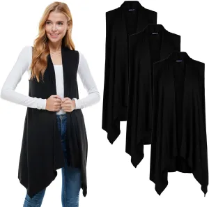 Azules 3 Pack Sleeveless Cardigan Vest for Women - Stylish Casual Womens Cardigans for Every Occasion
