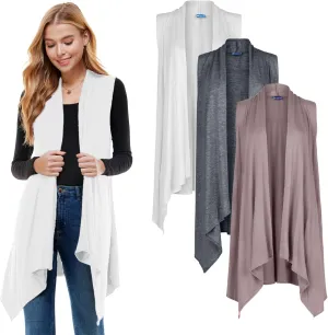 Azules 3 Pack Sleeveless Cardigan Vest for Women - Stylish Casual Womens Cardigans for Every Occasion