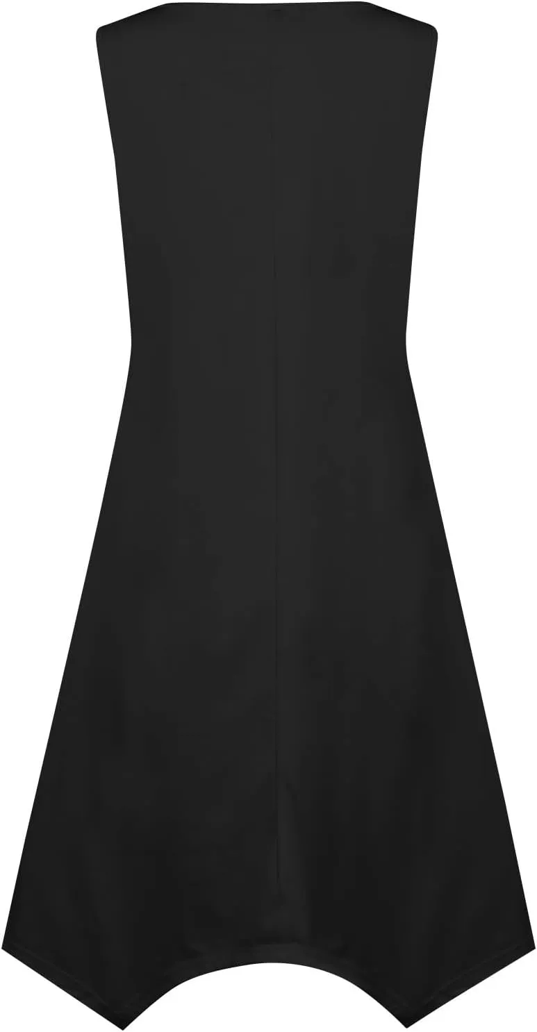 Beach Dresses for Women Spring Summer 2025 Sleeveless Vacation Sundresses Sexy Crewneck Irregular Hem Maxi Dress