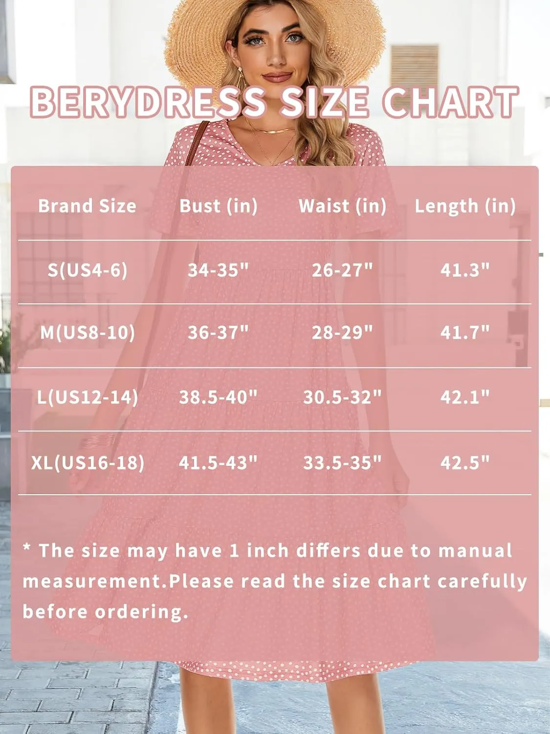 Berydress Women's Casual Summer Tiered Midi Dress 2025 Short Sleeve V-Neck Loose Cotton Ruffle Babydoll Dress Boho Sundress
