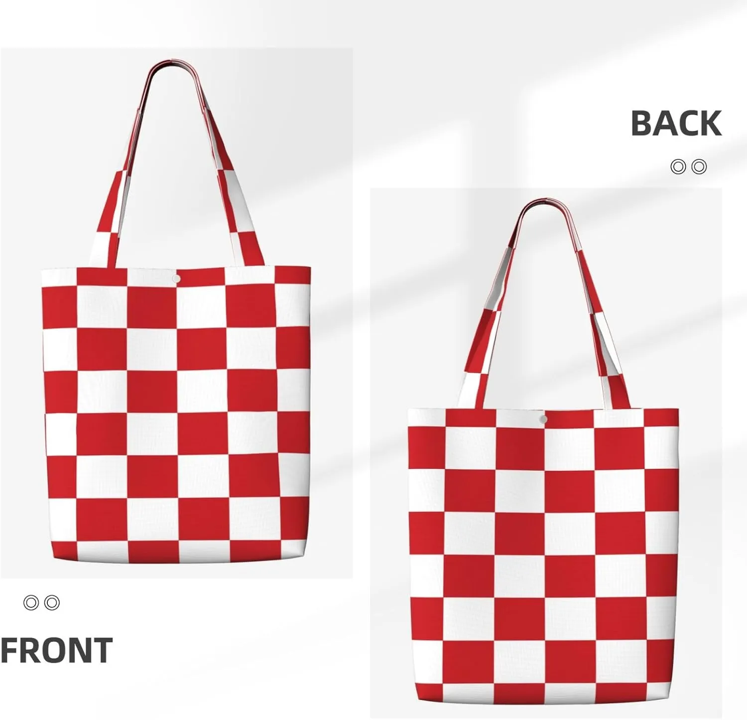 Black and White Race Checkered Flag Canvas Totes Bag Shoulder Bags Shopping Crossbody Work Bag 13.8 X 15.4 inch