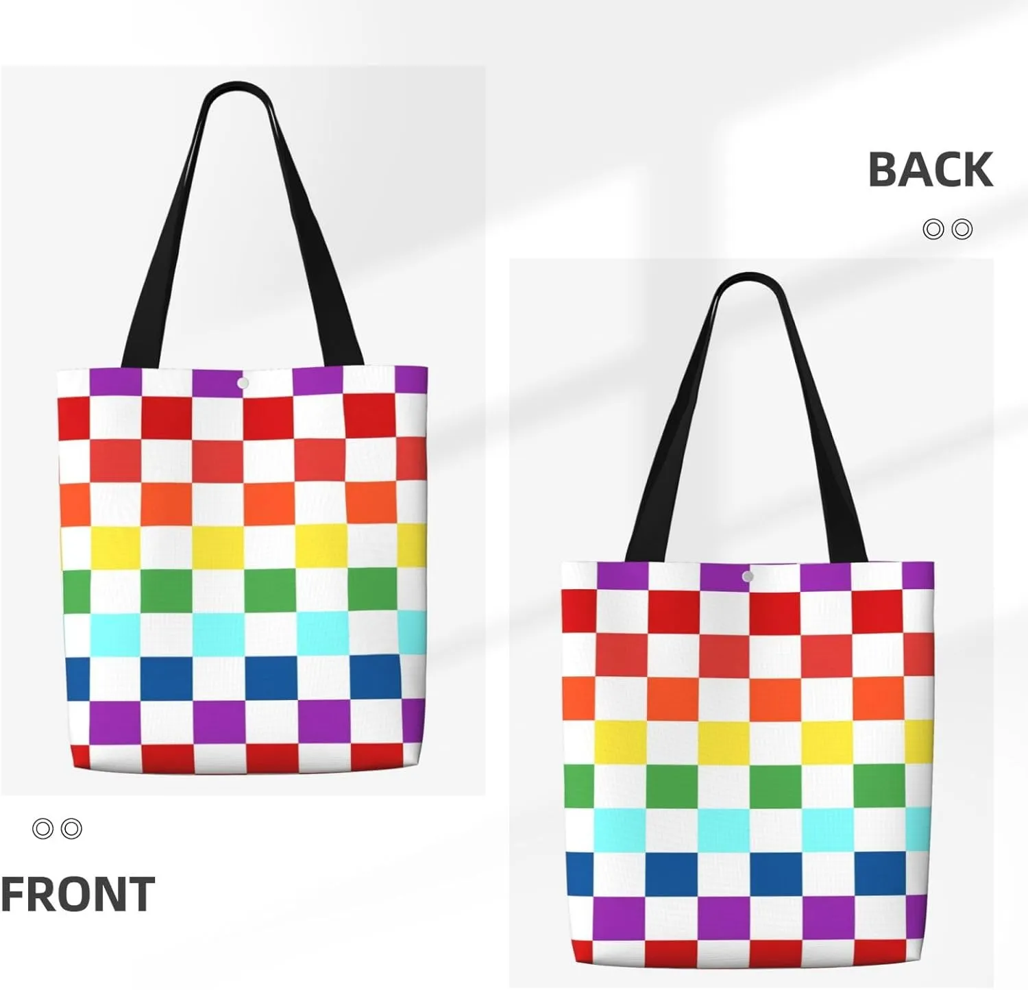 Black and White Race Checkered Flag Canvas Totes Bag Shoulder Bags Shopping Crossbody Work Bag 13.8 X 15.4 inch