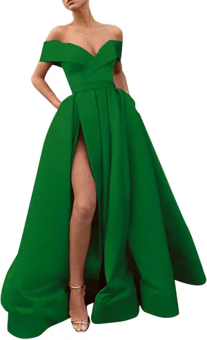 Black Formal Dresses for Women Gowns Evening Party Cocktail Dress Split Elegant V Neck Wrap Ruffle Wedding Guest Dress