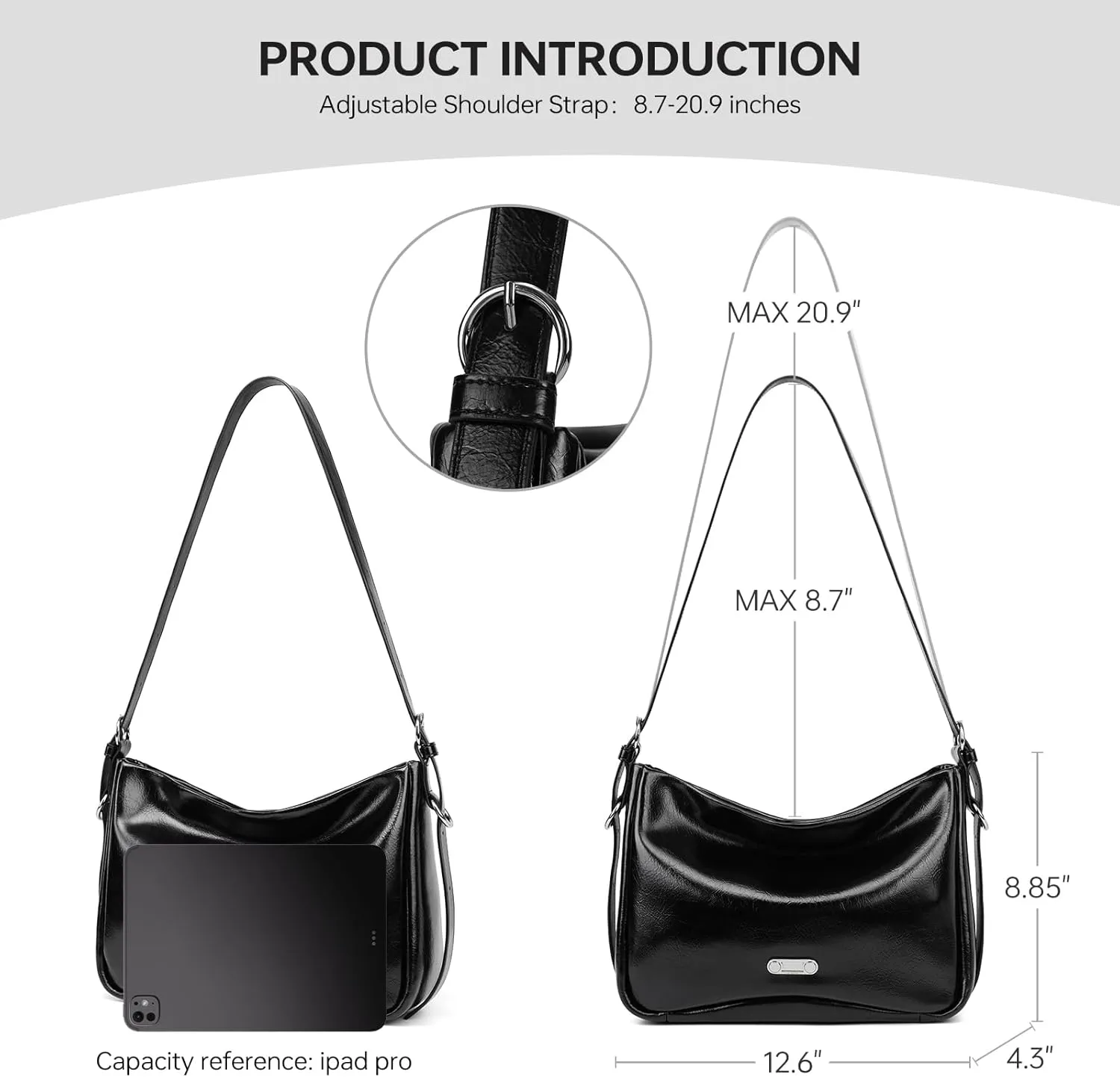 Black Leather Shoulder Purse For Women: Crossbody Bags Small Handbags - Elegant Comfortable for Daughters and Young Girls