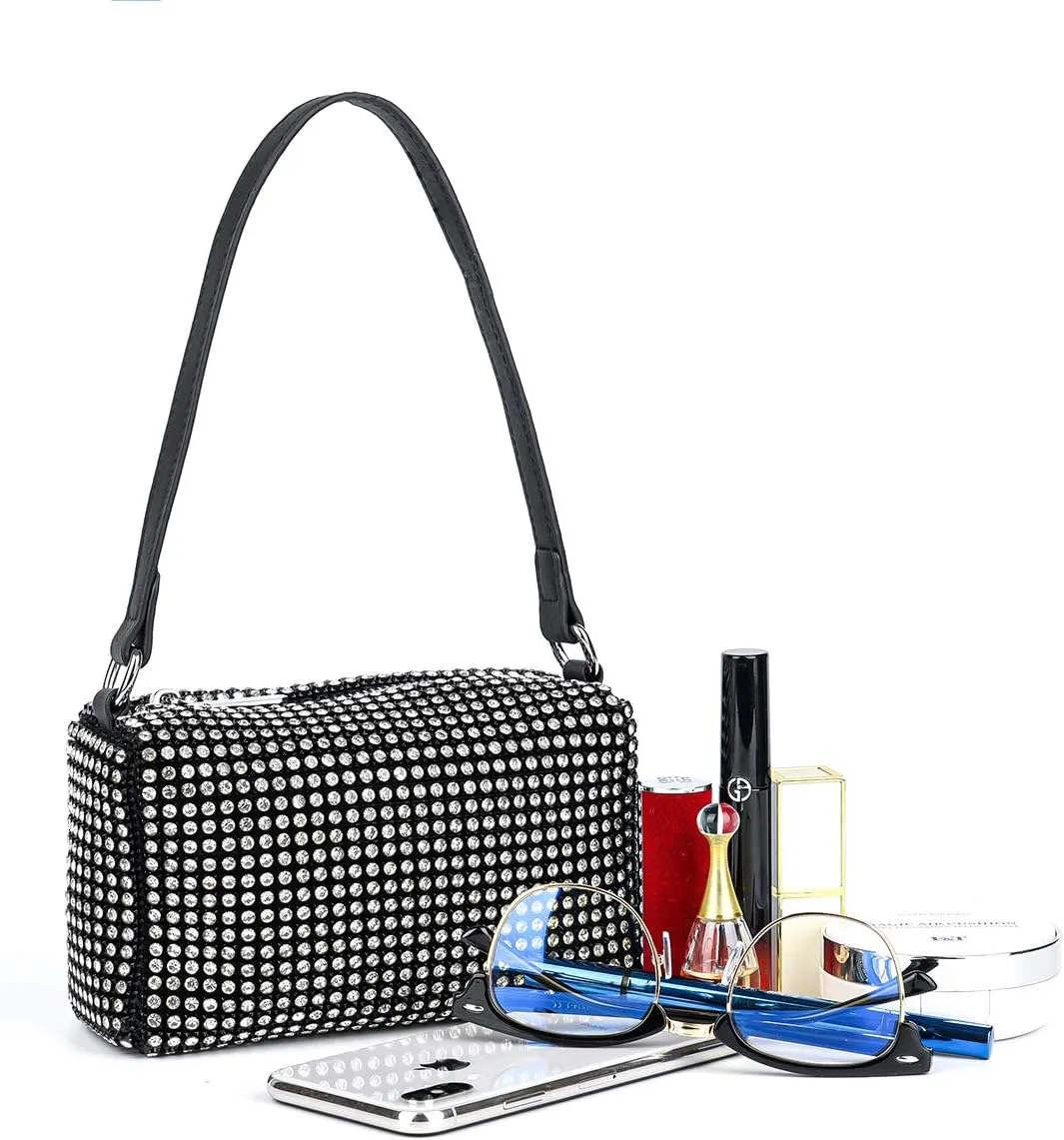 Bling Bling Crystals Evening Clutch Bag for Women Girls Sparkling Crossbody Bag Wedding Prom Party Club Purses Handbags
