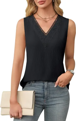Blooming Jelly Womens Summer Tank Tops Trendy Sleeveless Business Casual Outfits Dressy Loose Basic Work Shirts