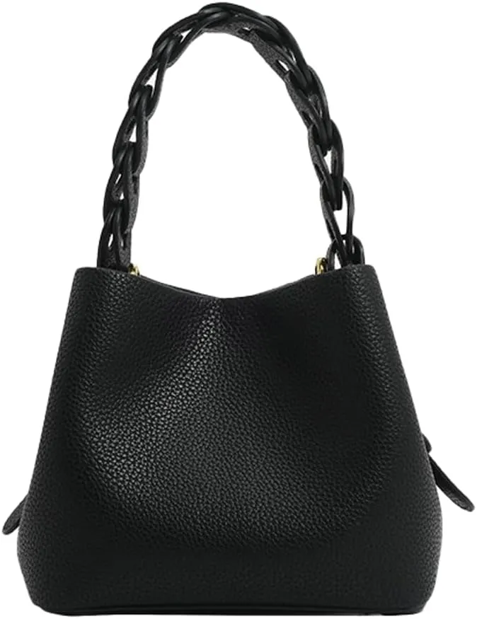Bohemian Woven Bucket Bag, Mini Crossbody Purse for Women, Fashionable Straw Shoulder Handbag, Cute Small Tote & Clutch