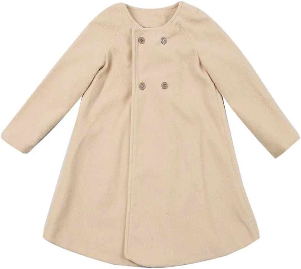 Children Kid Girls Autumn Winter Clothes Stylish Cloak Button Jacket Warm Coat 1-5 Years