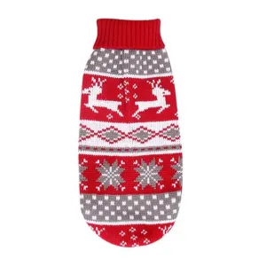 Christmas Print- Pet Dog Turtleneck Knitted Sweater