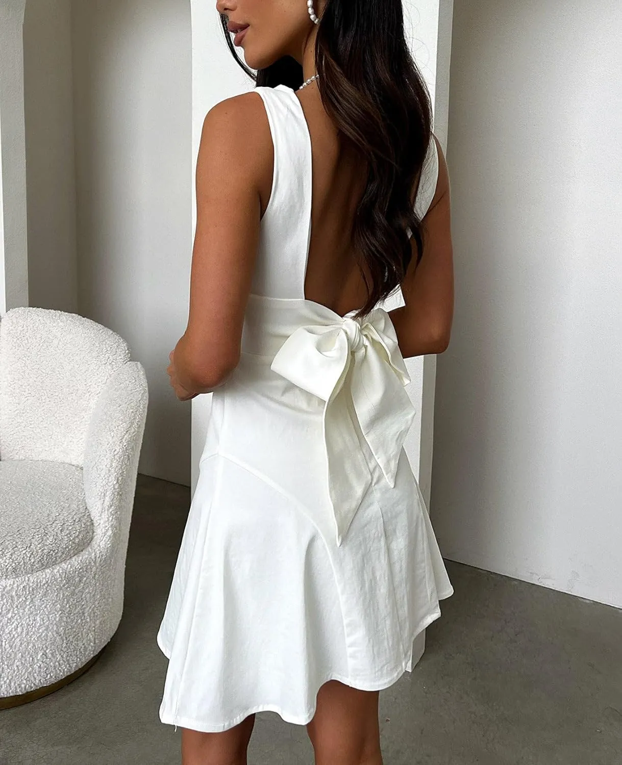 College Graduation Dresses for Women Y2k Corset Backless Party Club Mini Dress Teens Flowy Ruffle Sexy Short Dress