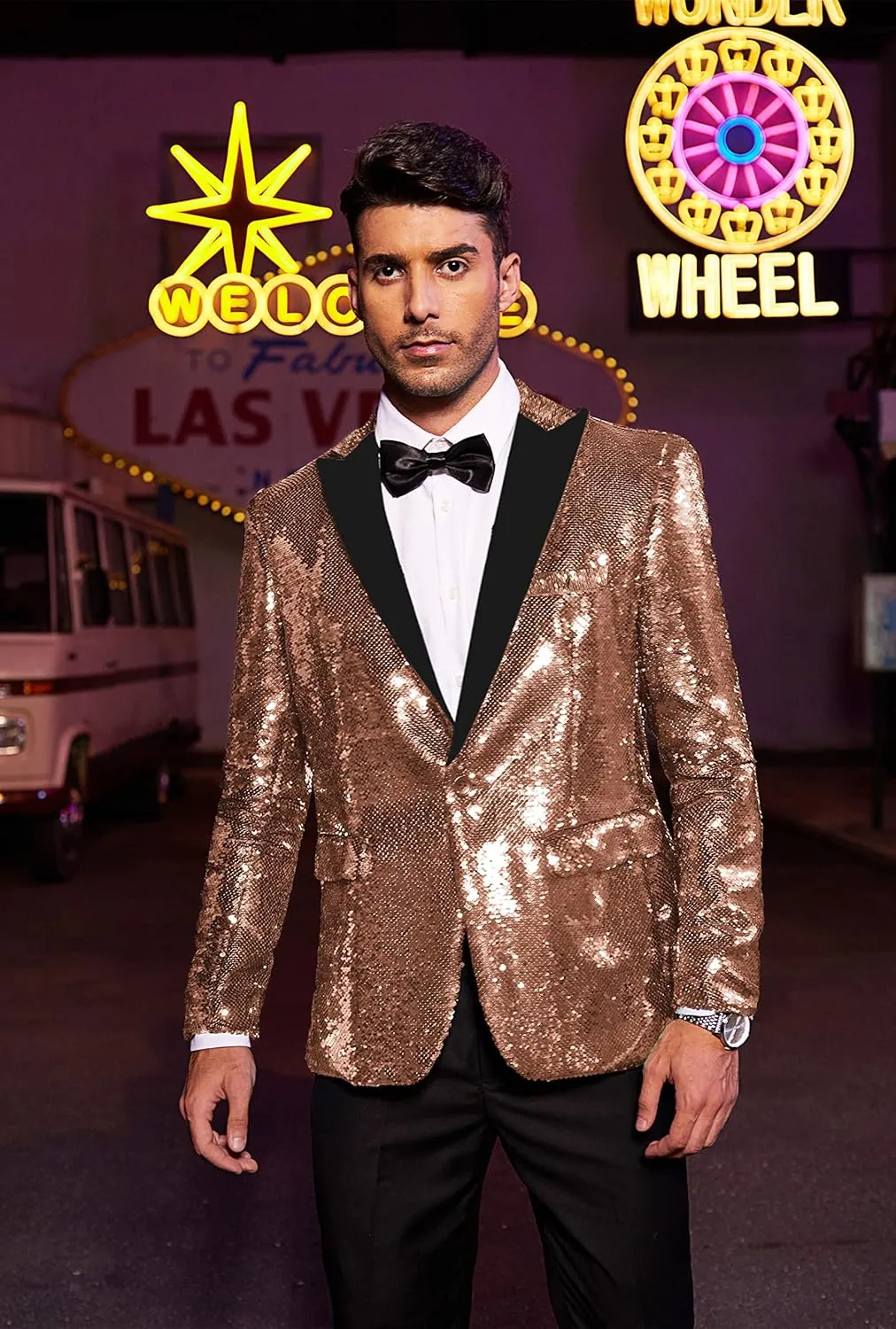 COOFANDY Mens Sequin Blazer Tuxedo Party Prom Wedding Tuxedo One Button Jacket