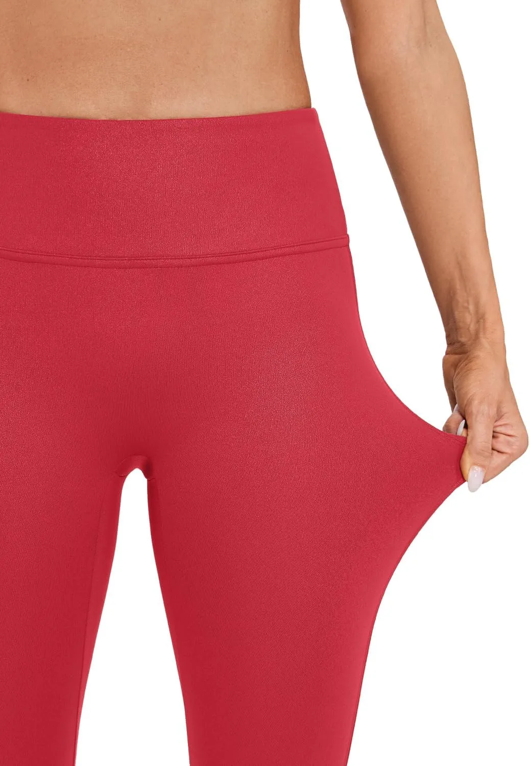 CRZ YOGA Butterluxe Matte Faux Leather Leggings for Women 28'' - No Front Seam High Waist Stretch Tights Pleather Pants