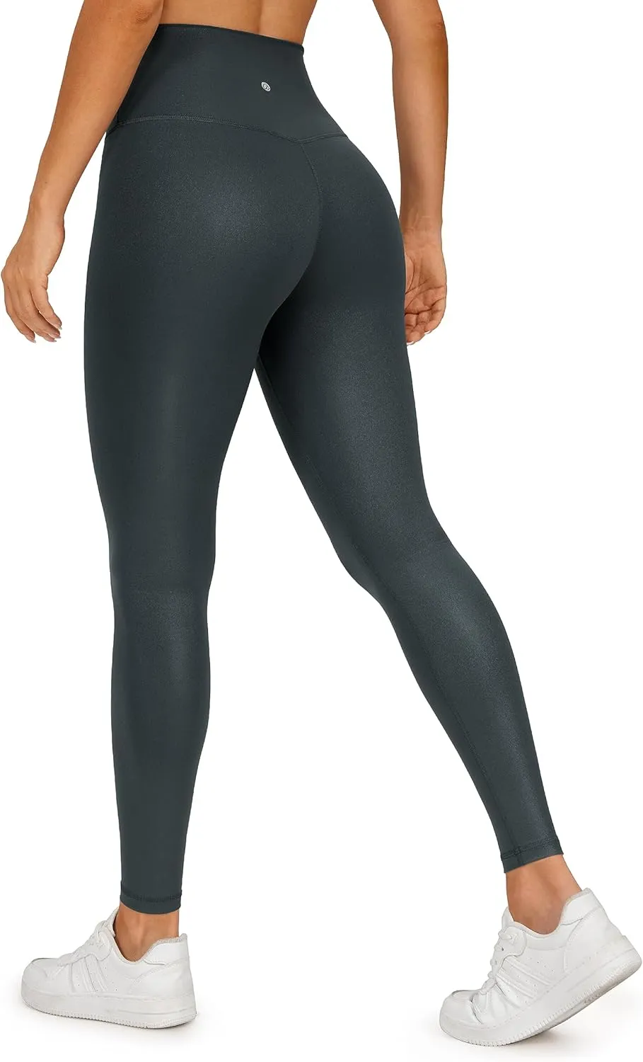 CRZ YOGA Butterluxe Matte Faux Leather Leggings for Women 28" - High Waisted Stretch Ankle Leather Pants Pleather Tights