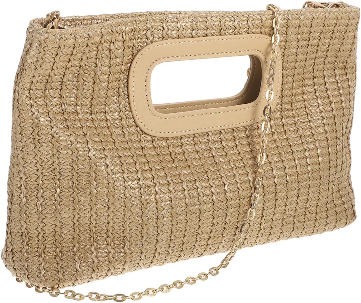 Cute Shoulder Bag for Ladies Small Square Purse Simulated Grass Weaving Fashionable Comfortable