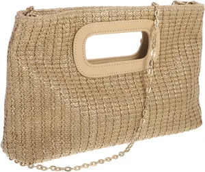 Cute Shoulder Bag for Ladies Small Square Purse Simulated Grass Weaving Fashionable Comfortable