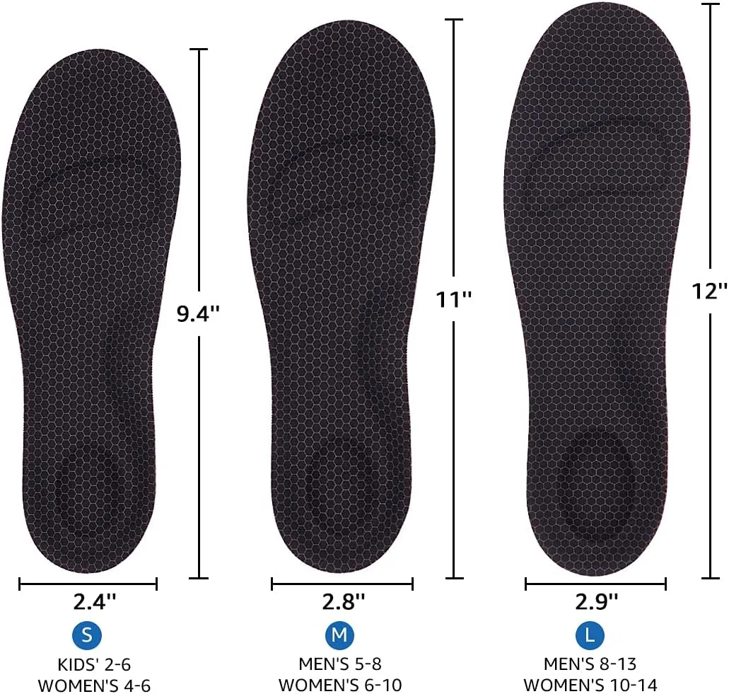 Dr.Foot Arch Support Insoles, Relief from Plantar Fasciitis, Metatarsal and Heel Pain, Comfortable Breathable Sports Shoe Inserts, Shock Absorption for Women and Men (Medium)