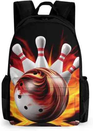 Ergonomic Backpack, Bowling Ball Print Laptop Backpack Travel Backpack Hiking Backpack Comfortable Backpack Durable Backpack