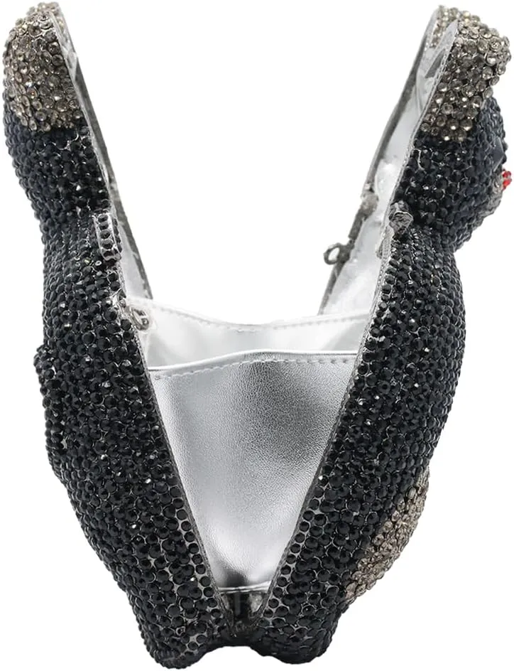 Evening Clutch Bags Bling Cocktail Party Rhinestone Handbag Crystal Cat Shape Crossbody bag