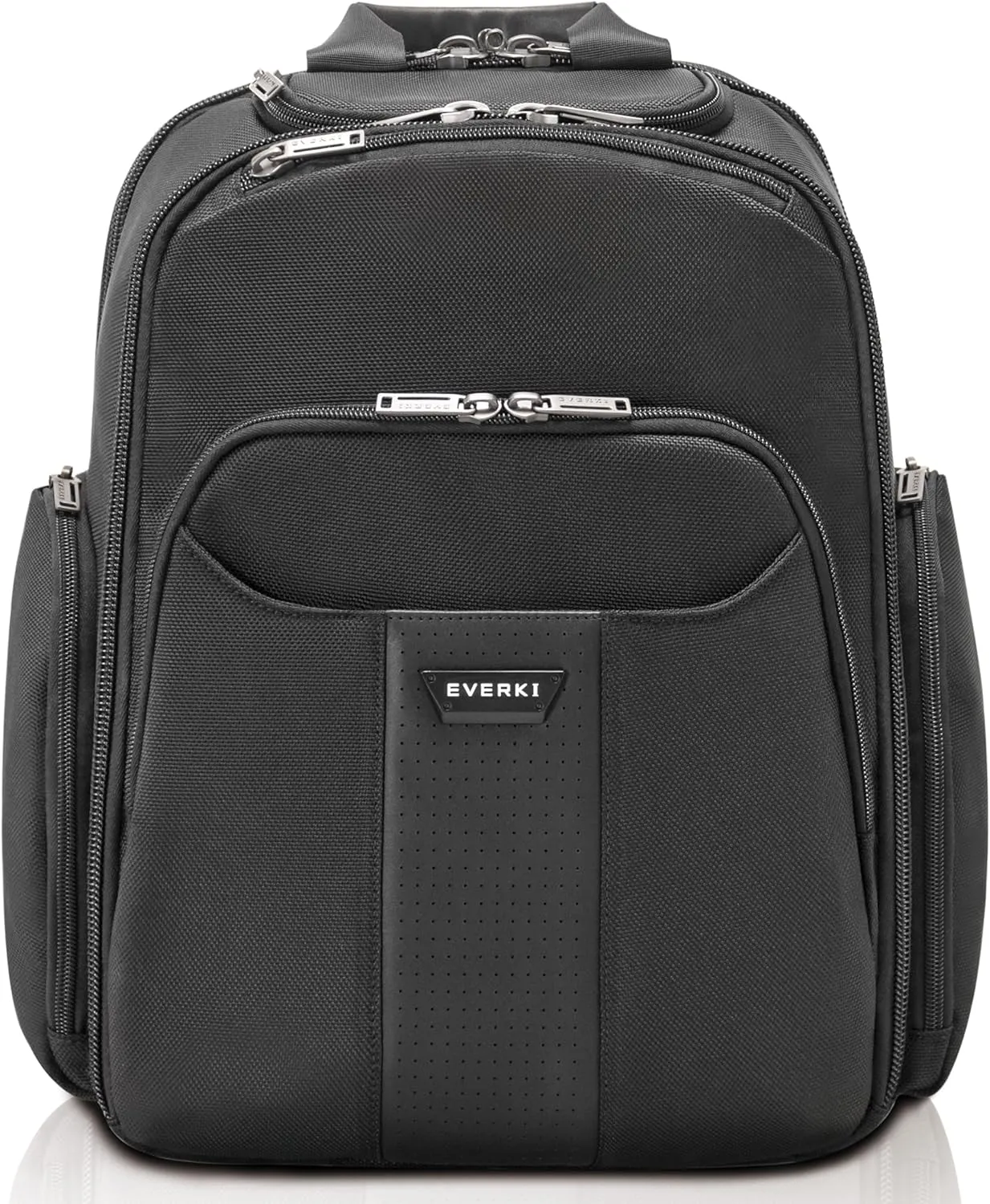 EVERKI Versa 2 Premium Business Laptop Backpack - Women's or Men's Backpack for Work with 14.1" - 15" Adjustable Compartment, 21.5L Capacity, Travel Friendly Ballistic Nylon Back Pack (EKP127B), Black