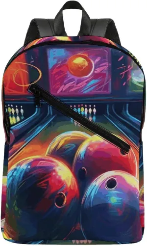 Fashion Backpack, Bowling Balls Print Travel Backpack Laptop Backpack Hiking Backpack Comfortable Backpack Casual Backpack, Style