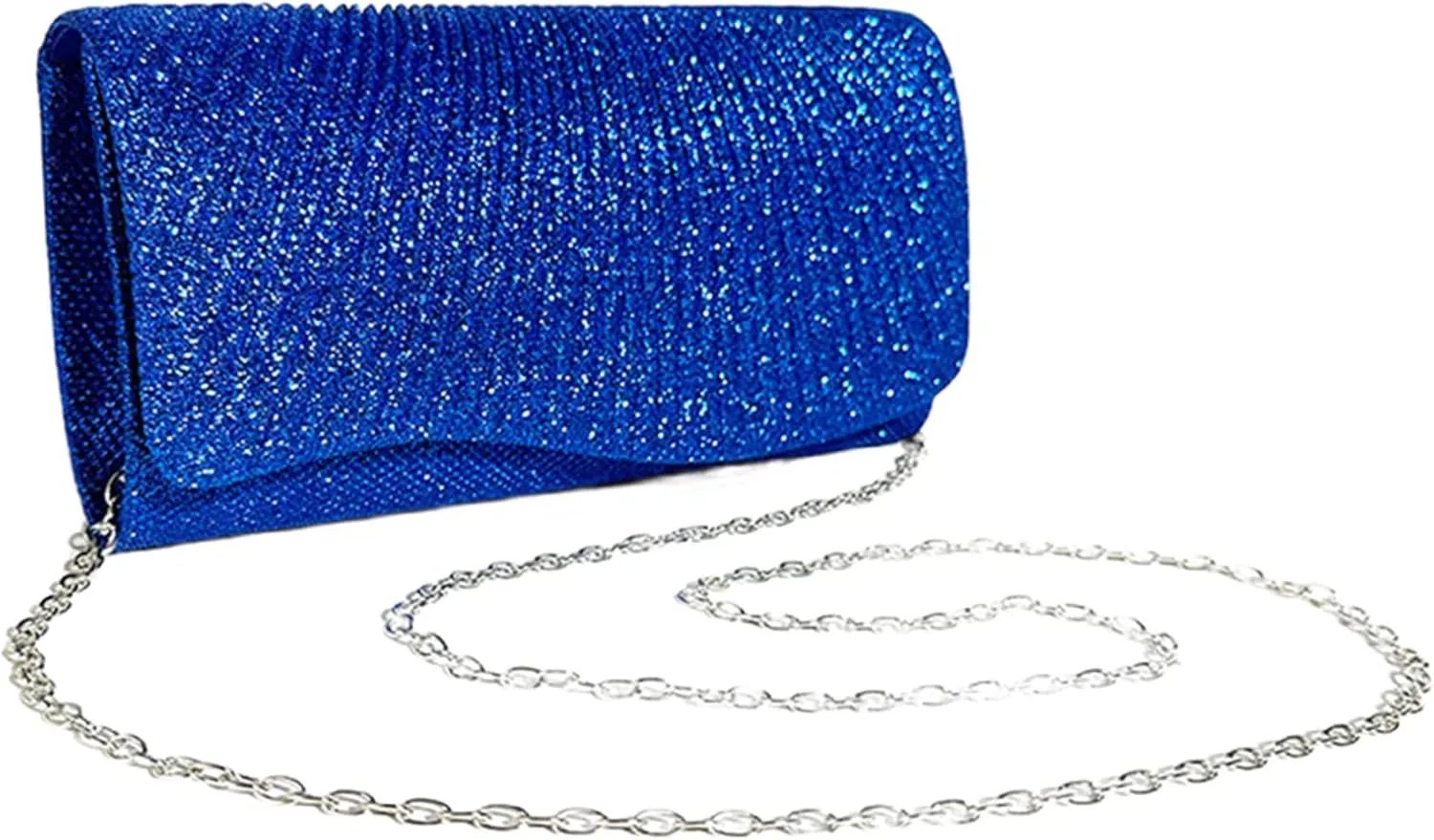 Fashion Pleated Glitter Dinner Bag Mini Clutch Bag Fancy Wedding Bag Chain Shoulder Bag Diagonal Span bag