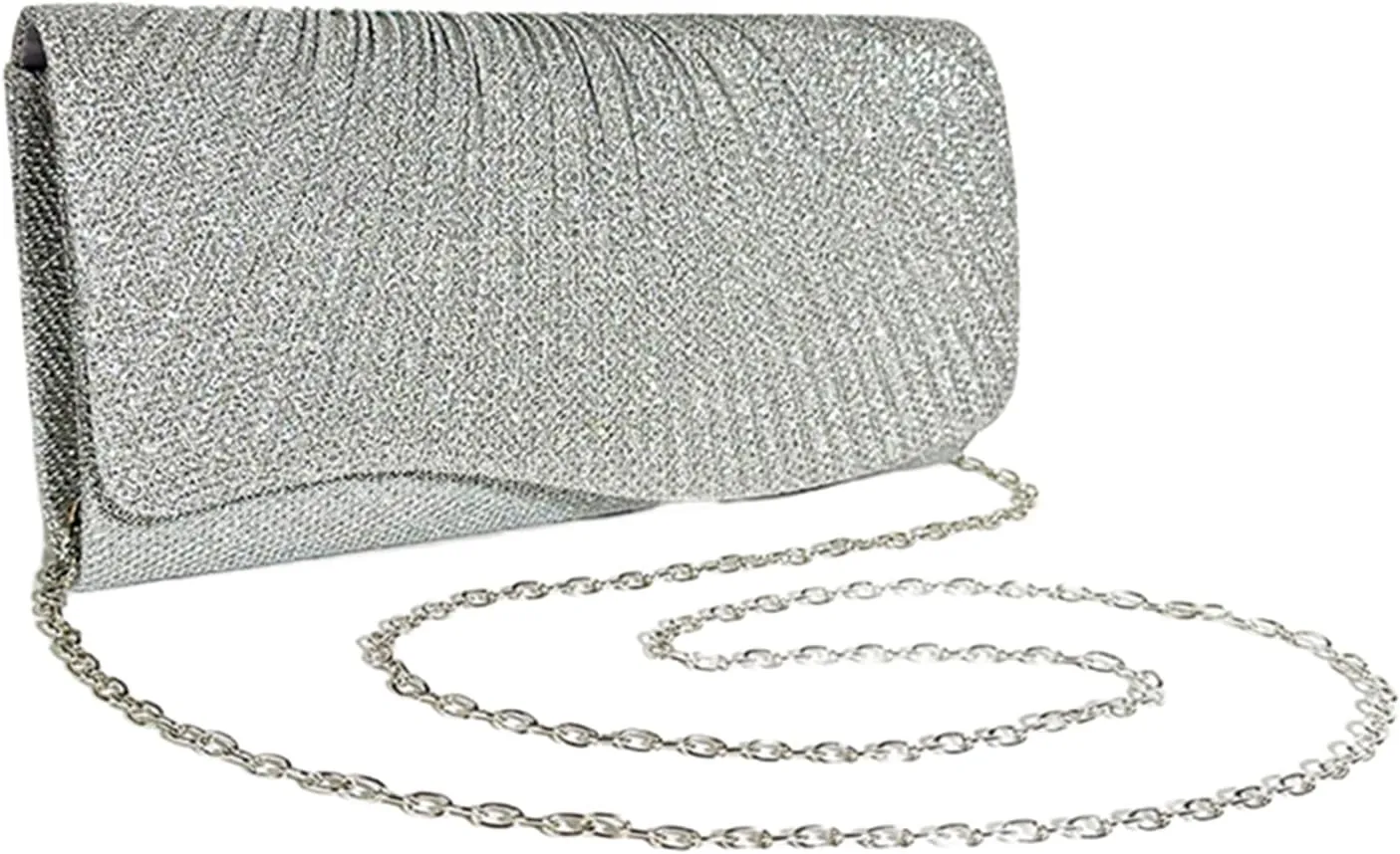 Fashion Pleated Glitter Dinner Bag Mini Clutch Bag Fancy Wedding Bag Chain Shoulder Bag Diagonal Span bag