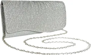 Fashion Pleated Glitter Dinner Bag Mini Clutch Bag Fancy Wedding Bag Chain Shoulder Bag Diagonal Span bag