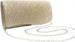 Fashion Pleated Glitter Dinner Bag Mini Clutch Bag Fancy Wedding Bag Chain Shoulder Bag Diagonal Span bag