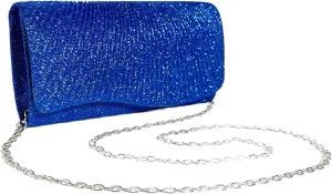 Fashion Pleated Glitter Dinner Bag Mini Clutch Bag Fancy Wedding Bag Chain Shoulder Bag Diagonal Span bag