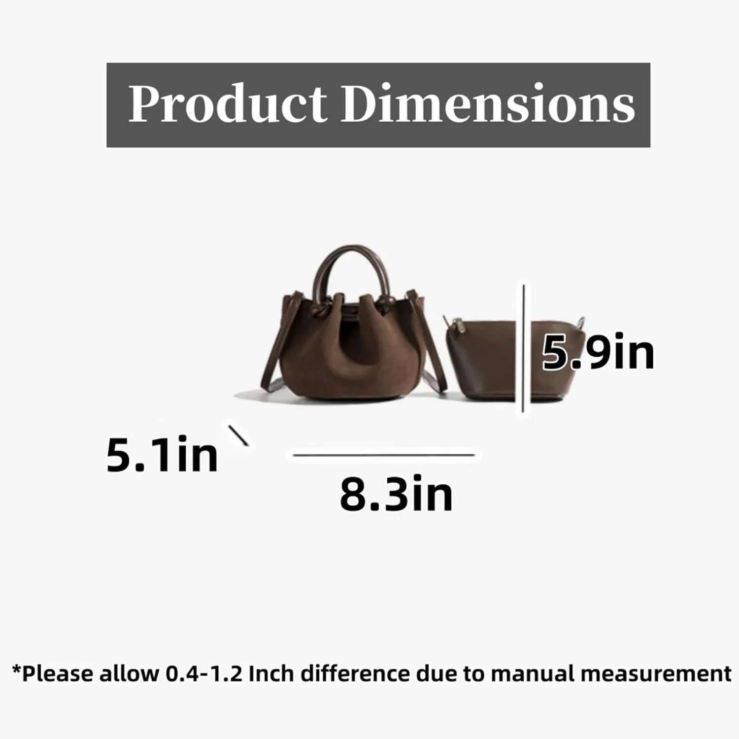 Fashionable Hobo Bag - Chic Water Bucket Purse with Matching Pouch, Comfortable Handle, Drawstring Closure