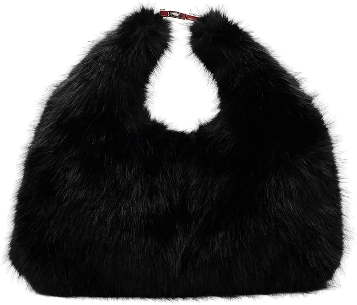 Faux Fur Shoulder Bag Women Trendy Plush Handbag Crossbody Clutch Fall Winter Daily Commuter Bag Party Wedding Gift