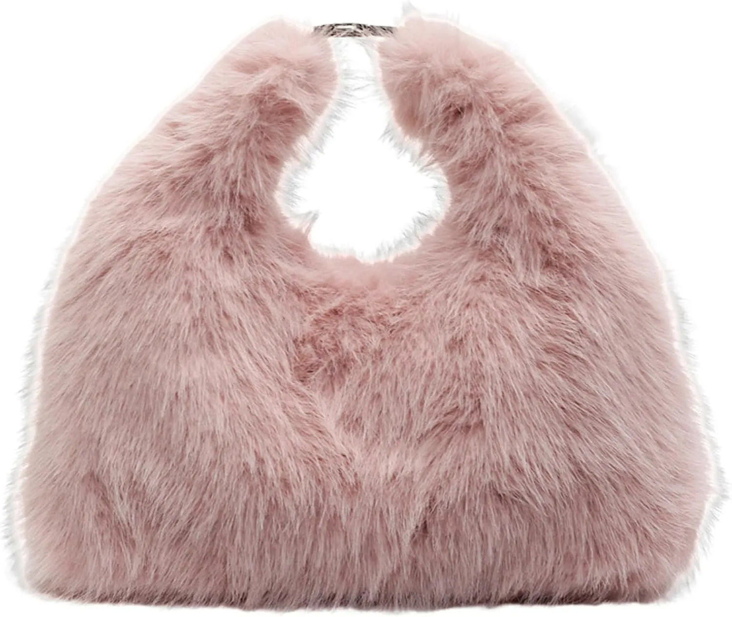 Faux Fur Shoulder Bag Women Trendy Plush Handbag Crossbody Clutch Fall Winter Daily Commuter Bag Party Wedding Gift