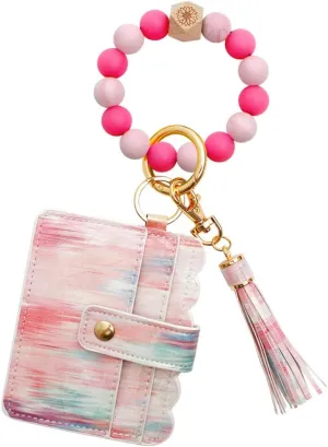 Fluorescent Silicone Key Bracelet for Women Stylish Keychain with Leather Tassel Comfortable Fit for Daily Use and Travel Present for