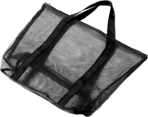 FRCOLOR Woven Tote Bag Mesh Large Capacity Beach Bag for Women Zippered Travel Toiletry Container Comfortable Shoulder Tote for Shopping Holiday