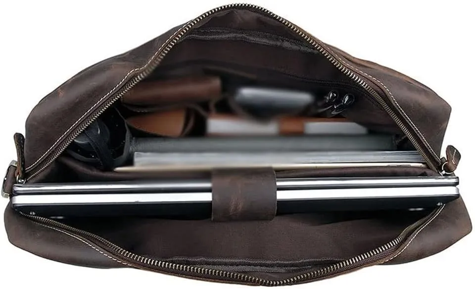 HBJWOV Men's Business Briefcase Men's Leather Shoulder Messenger Bag Handbag Handbag For 15.6" Laptop
