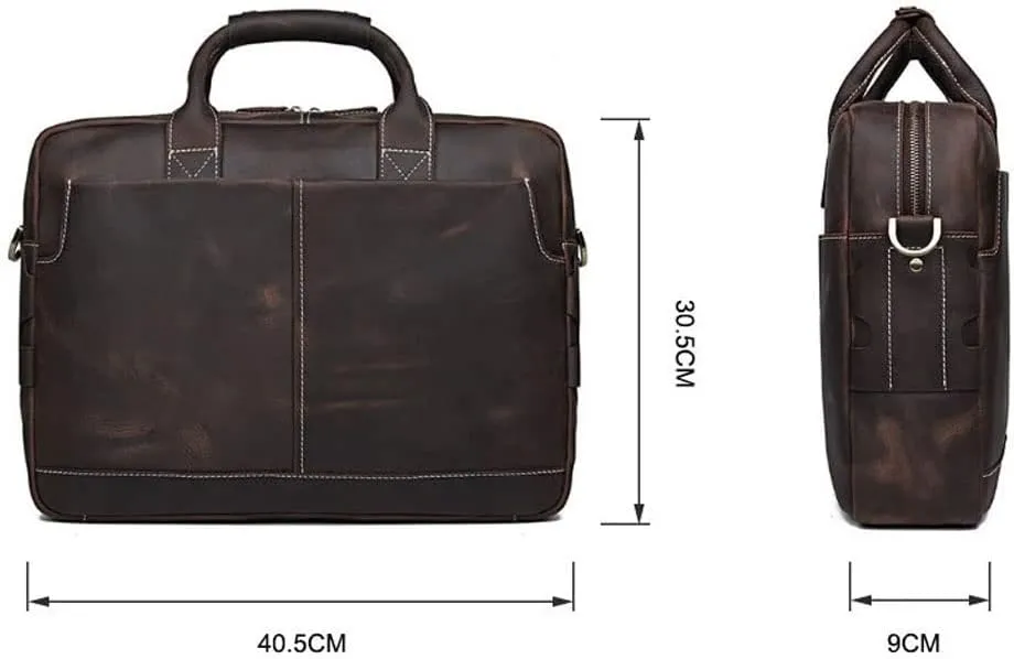 HBJWOV Men's Business Briefcase Men's Leather Shoulder Messenger Bag Handbag Handbag For 15.6" Laptop