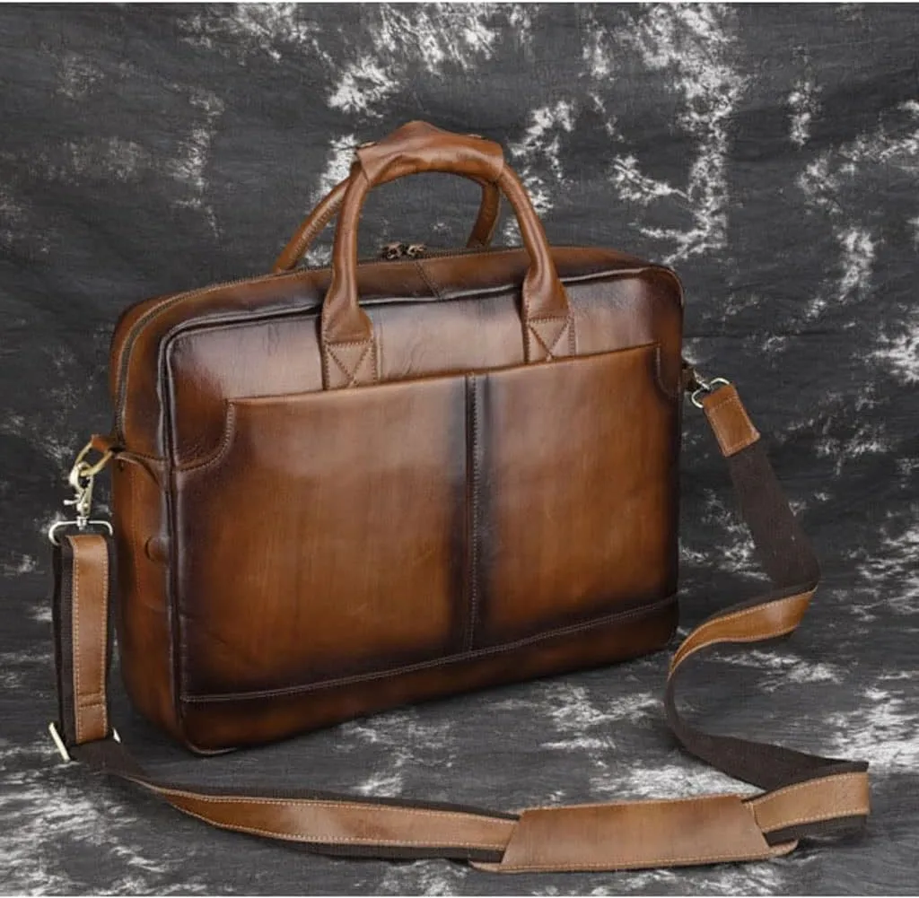 HBJWOV Men's Handbag Shoulder Leather Laptop Bag Briefcase Men's Messenger Bag