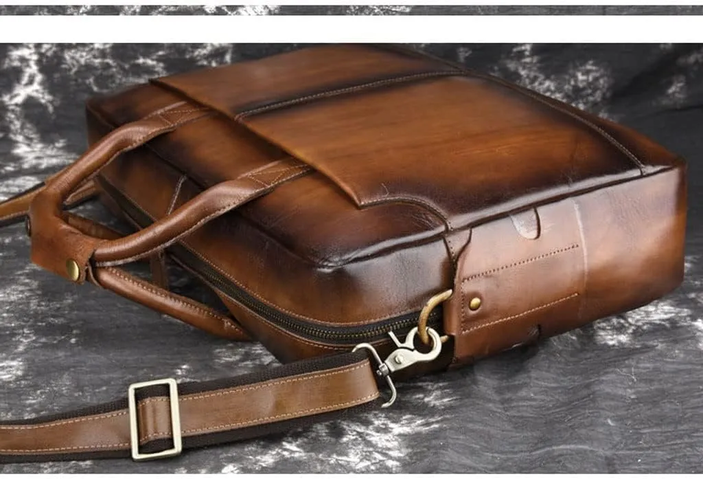HBJWOV Men's Handbag Shoulder Leather Laptop Bag Briefcase Men's Messenger Bag