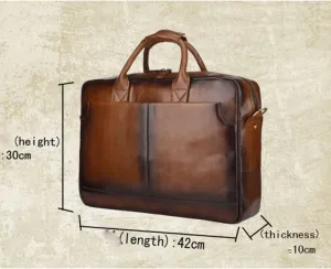 HBJWOV Men's Handbag Shoulder Leather Laptop Bag Briefcase Men's Messenger Bag