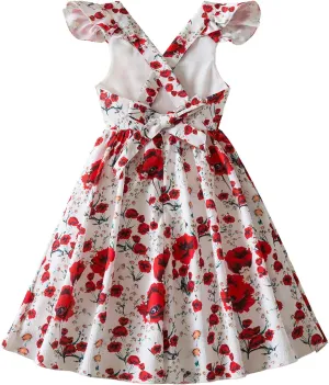 HNXDYY Little Girl Tutu Dress Ruffle Summer Holiday Casual Princess Dresses