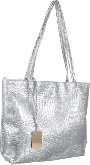 Homoyoyo Women's Tote Bag Large Capacity Print Handbag Silver Purse Comfortable Shoulder Handle Versatile for Occasions